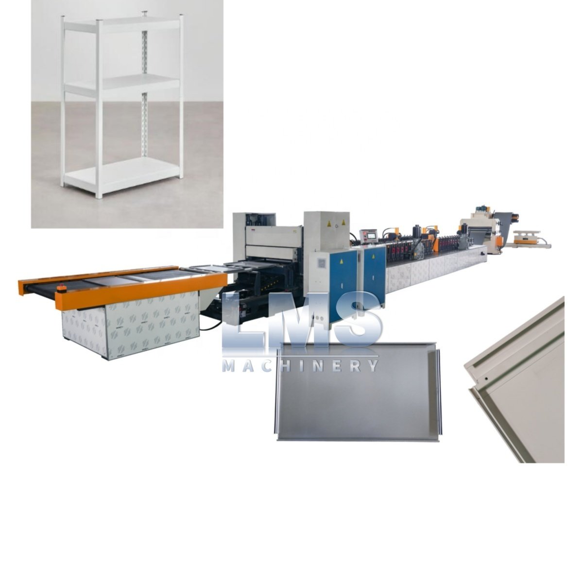 High Precision Auto Production Line for Building Material Steel Furniture Full Auto Shelf Panel Roll Forming Machine Engine Core